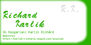 richard karlik business card