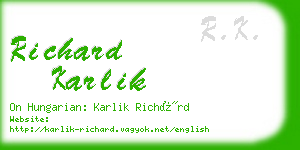 richard karlik business card